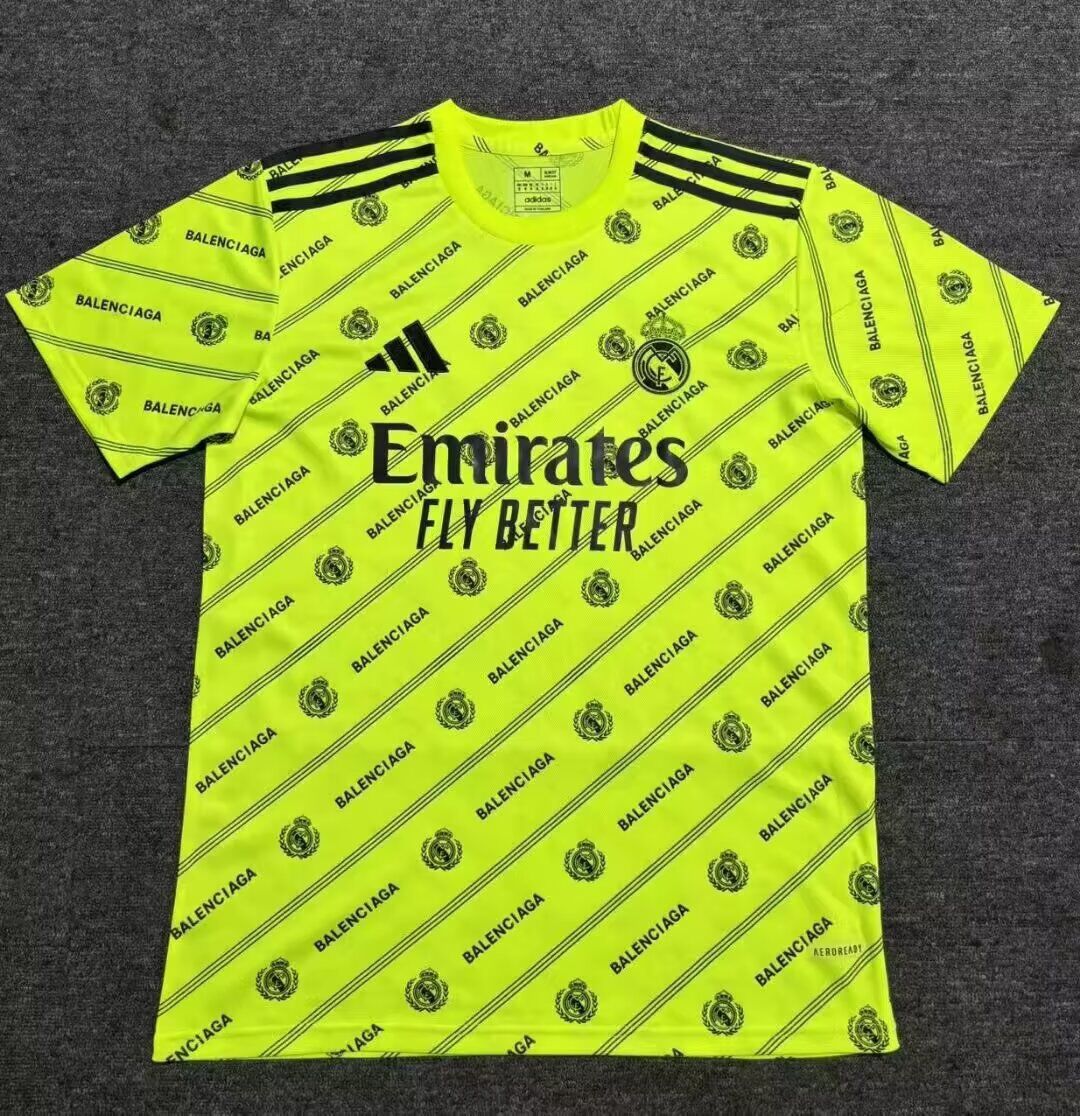 AAA Quality Real Madrid 25/26 Special Yellow Green Soccer Jersey